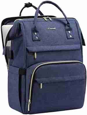 LOVEVOOK Laptop Backpack Women, 17 Inch Computer Backpack with Charger, Water Resistant Teacher Bag Work Backpack with Laptop Compartment for Travel Business College, Blue