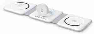 UCOMX Nano 3 in 1 Wireless Charger for iPhone,Magnetic Foldable 3 in 1 Charging Station,Travel Charger for Multple Devices for iPhone 15/14/13/12 Series,AirPods Pro,iWatch(Adapter Included)