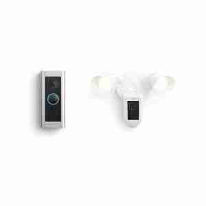 Ring Video Doorbell Pro 2 with Ring Floodlight Cam Wired (White)