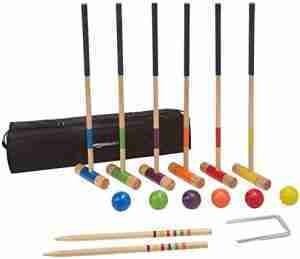 Amazon Basics 6-Player Croquet Set with Carrying Case, Black