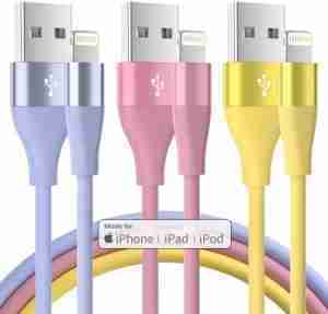 [Apple MFi Certified] iPhone Charger 3Pack 10FT Lightning Cable Fast Charging iPhone Charger Cord Compatible with iPhone 14 13 12 11 Pro Max XR XS X 8 7 6 Plus SE and More - Colorful