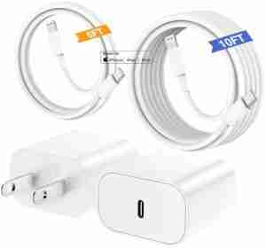 (6ft+10ft) iPhone 14 13 12 Charger, [Apple MFi Certified] Apple Fast Charger Cord with 20W Charger Block, Type C to Lightning Cable Fast Charging for iPhone 14/14 Pro/14 Pro Max/13/12/11/XS/SE,iPad