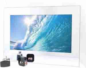 AVEL 23.8-Inch LED Bathroom TV IP65 Waterproof Mirror TV - Full HD, 700 cd/m2, HDMI - with Smart Stick (2022 Model, AVS240SM)