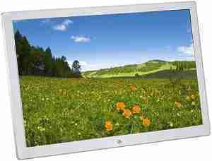 10-inch, 12-inch, 15-inch, 17-inch Digital Photo Frame, Metal Material, high-Definition Display with Remote Control, Supports Pictures, Videos and Music, Easy to Set (Color : Silver, Size : 10 inche