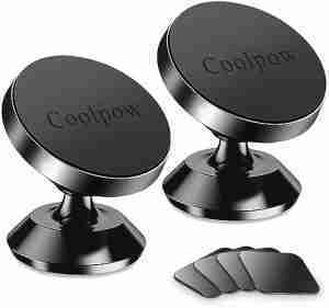 【2-Pack】 Magnetic Phone Holder for car, [Strong Magnet] Magnetic Phone Mount for Car [4 Metal Plate] iPhone Magnetic car Mount for Cell Phone [360° Rotation] Universal Dash car Phone Holder Mount