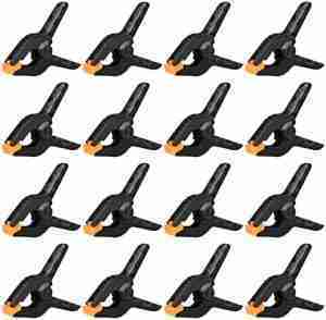 16 Pack Spring Clamps - 3.5 Inch Small Clamps for Backdrop Stand, Heavy Duty Clamps, Plastic Clips for Crafts and Backdrop Clips Clamps - Backdrop Clamps for Crafts, Woodworking, Photography, Outdoor