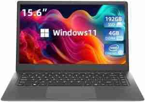 15.6 inch laptop computer,Intel Celeron Quad-Core Up to 2.2 GHz,4GB RAM and 192GB SSD,Windows 11 Laptop computers with FHD IPS,slim and lightweight notebook,Work and students laptops,Gray,WPS